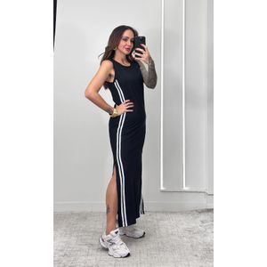 Vestido Cavado Malha Track - Preto