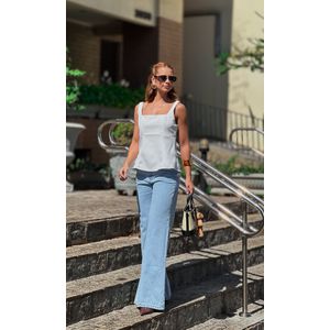 Blusa Cavada Alfaiataria Laço - Branco