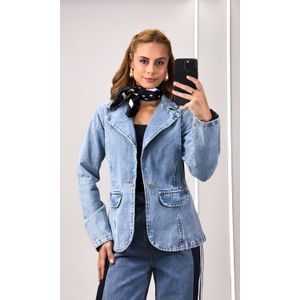 Calça Jeans Wide Leg Track - Azul/Preto/Branco