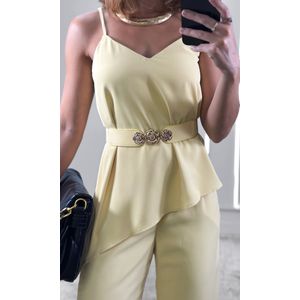 Conjunto Assimétrico Cinto Flor - Amarelo