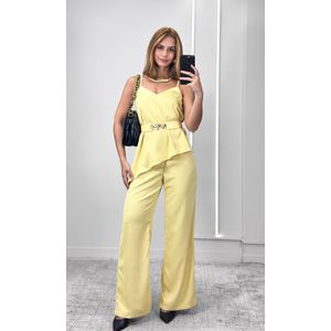 Conjunto Assimétrico Cinto Flor - Amarelo