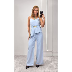 Conjunto Assimétrico Cinto Flor - Azul