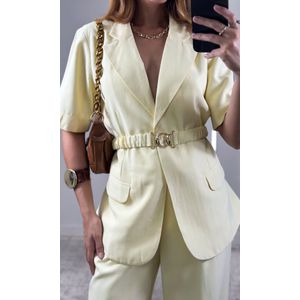 Blazer Manga Curta Lemona - Amarelo Candy