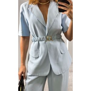 Blazer Manga Curta Lemona - Azul Candy