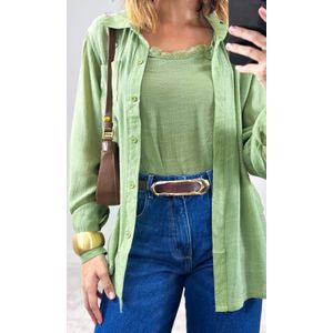 Camisa com Regata Renda - Verde Musgo