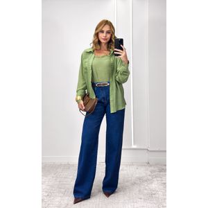 Camisa com Regata Renda - Verde Musgo