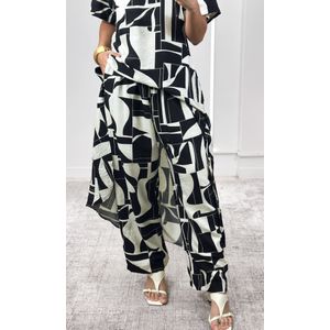 Conjunto Túnica e Calça Estampado - Preto/Off