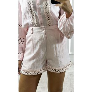 Conjunto Guipir Camisa e Short - Rosa Claro