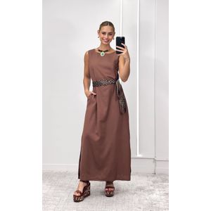 Vestido Reto Decote Redondo Haze - Marrom