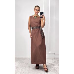 Vestido Reto Decote Redondo Haze - Marrom