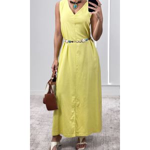 Vestido Reto Decote V Hilary - Amarelo Candy