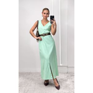 Vestido Reto Decote V Hilary - Verde Claro