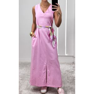 Vestido Reto Decote V Hilary - Rosa Candy