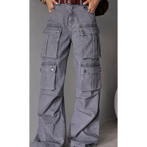 Corset Assimétrico Jeans sem alça - Cinza Chumbo