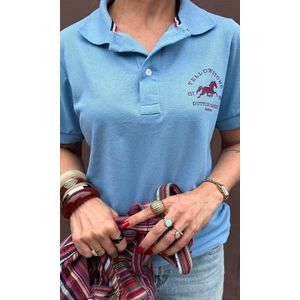 Blusa Polo Louise - Azul Bebê/Bordô