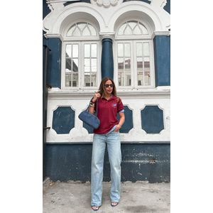 Blusa Polo Louise - Bordô/Azul Bebê