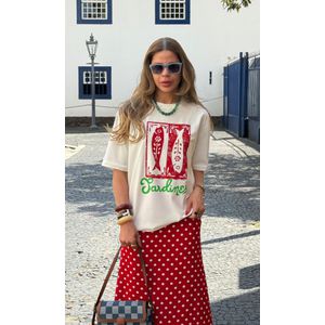 Camiseta Sardines - Branco/Vermelho/Verde