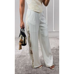 Conjunto Blusa e Calça Guipir Lateral - Branco