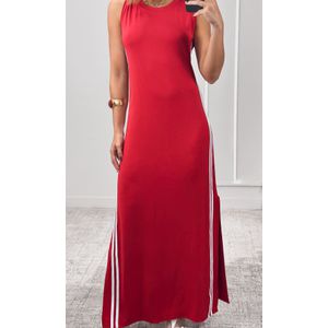 Vestido Cavado Malha Track - Vermelho