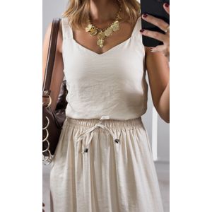 Conjunto Regata e Saia com Fenda - Bege