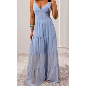 Vestido Longo Chiffon - Azul
