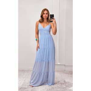 Vestido Longo Chiffon - Azul