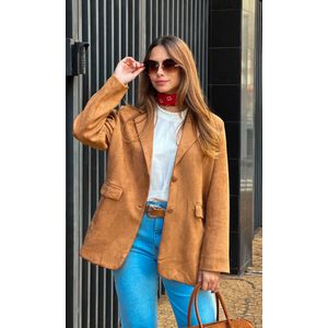 Maxi Blazer Suede - Camel