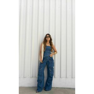 Calça Jeans Cargo Utility - Azul Estonado