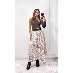 Body Poliamida Nula Manga Longa - Marrom