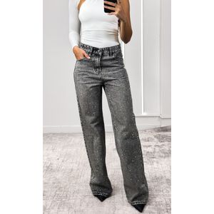 Calça Jeans com Brilho - Preto Estonado