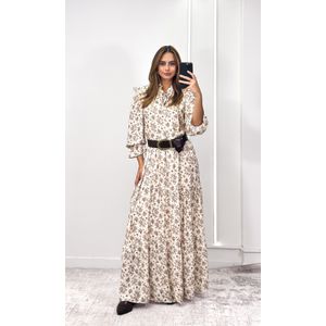 Vestido Longo Liberty - Bege/Marrom