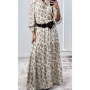 Vestido Longo Liberty - Bege/Marrom