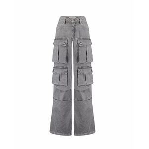 Calça Jeans Wide Leg - Chumbo Estonado