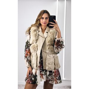 Colete Courino com Pelos - Bege