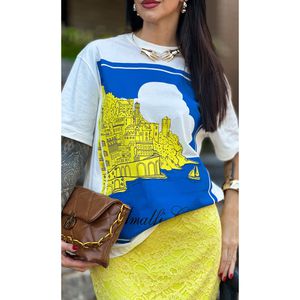 Saia Midi com Renda Floral e Elástico - Amarelo Candy