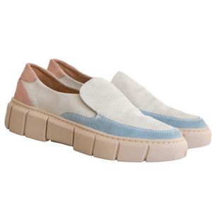 Tênis Slip on Feminino Joy em Couro legítimo color... - LILASCALCADOS