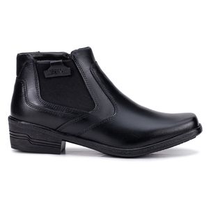 Bota Social Arizona Country Masculina Couro Legítimo Com Elástico Preto 