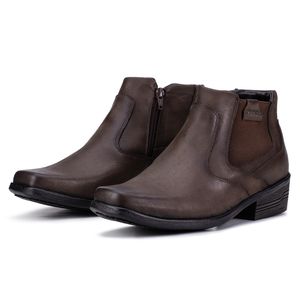 Bota Social Arizona Country Masculina Couro Legítimo Com Elástico Café