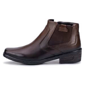 Bota Social Arizona Country Masculina Couro Legítimo Com Elástico Marrom 