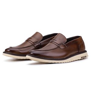 Mocassim Bergamo Classic de Couro Marrom Kéffor