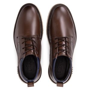 Sapato Social Bergamo Classic de Couro Marrom Kéffor Cano Alto 