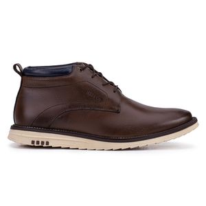 Sapato Social Bergamo Classic de Couro Marrom Kéffor Cano Alto 