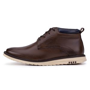 Sapato Social Bergamo Classic de Couro Marrom Kéffor Cano Alto 