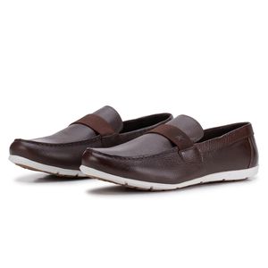 Mocassim Masculino De Couro Café Caribe