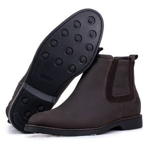 Bota Chelsea Kéffor Masculina em Couro com Fechamento em Elástico 