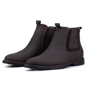 Bota Chelsea Kéffor Masculina em Couro com Fechamento em Elástico 