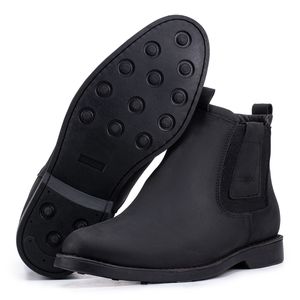 Bota Chelsea Kéffor Masculina em Couro com Fechamento em Elástico Café