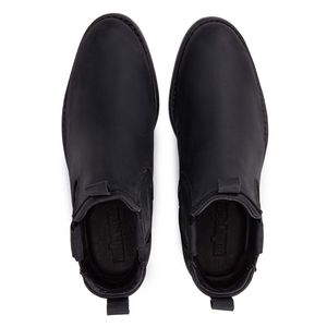 Bota Chelsea Kéffor Masculina em Couro com Fechamento em Elástico Café
