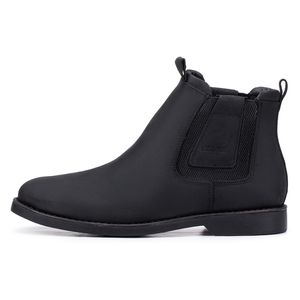 Bota Chelsea Kéffor Masculina em Couro com Fechamento em Elástico Café