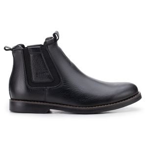 Bota Masculina Chelsea Em Couro Legítimo Kéffor All Black